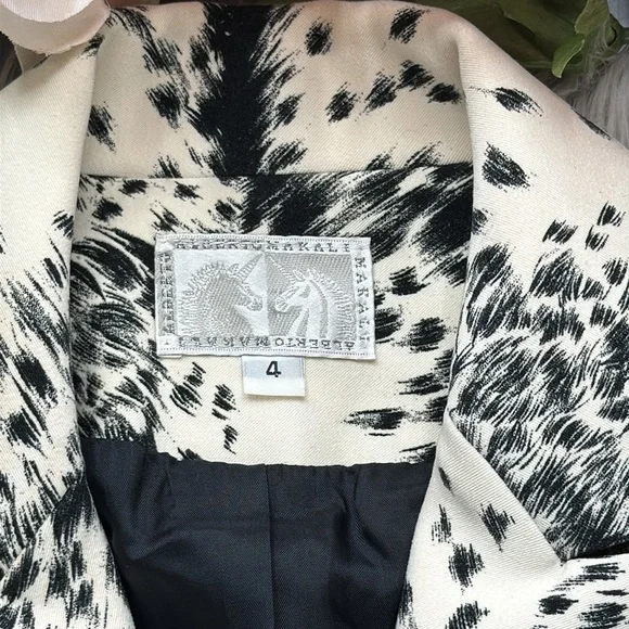 Vintage Alberto Makali White Lace Trim Western Blazer Cowgirl Rodeo Jacket - Picture 2 of 7